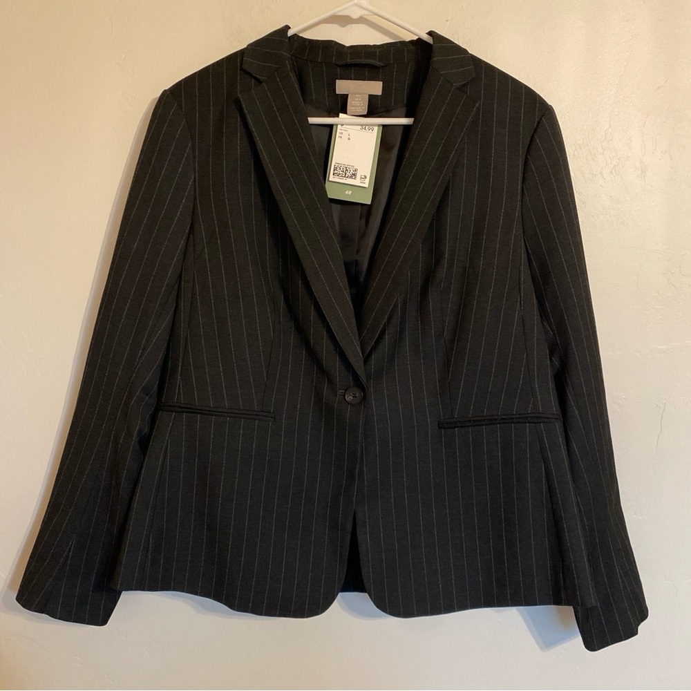 H&M Black Striped Blazer size Large